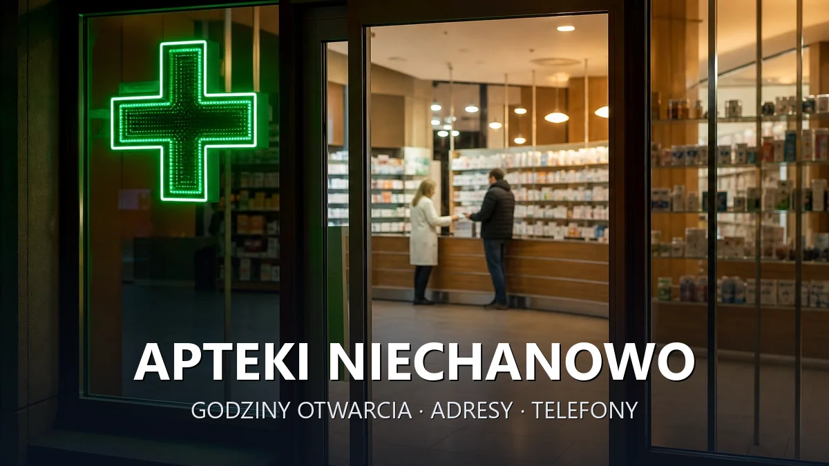 Apteki Niechanowo, powiat gnieźnieński - adresy, telefony, godziny otwarcia