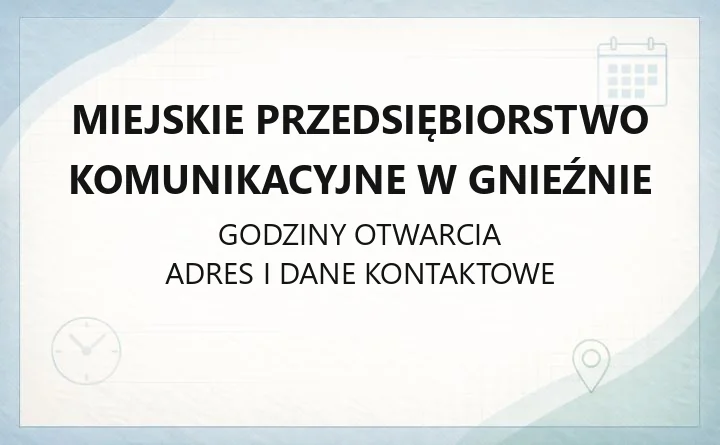 Miejskie Przedsiębiorstwo Komunikacyjne w Gnieźnie - kontakt, bilety, wynajem autobusów