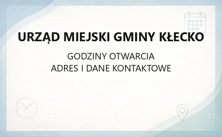 Urząd Miejski Gminy Kłecko - kontakt, godziny, sprawy do załatwienia