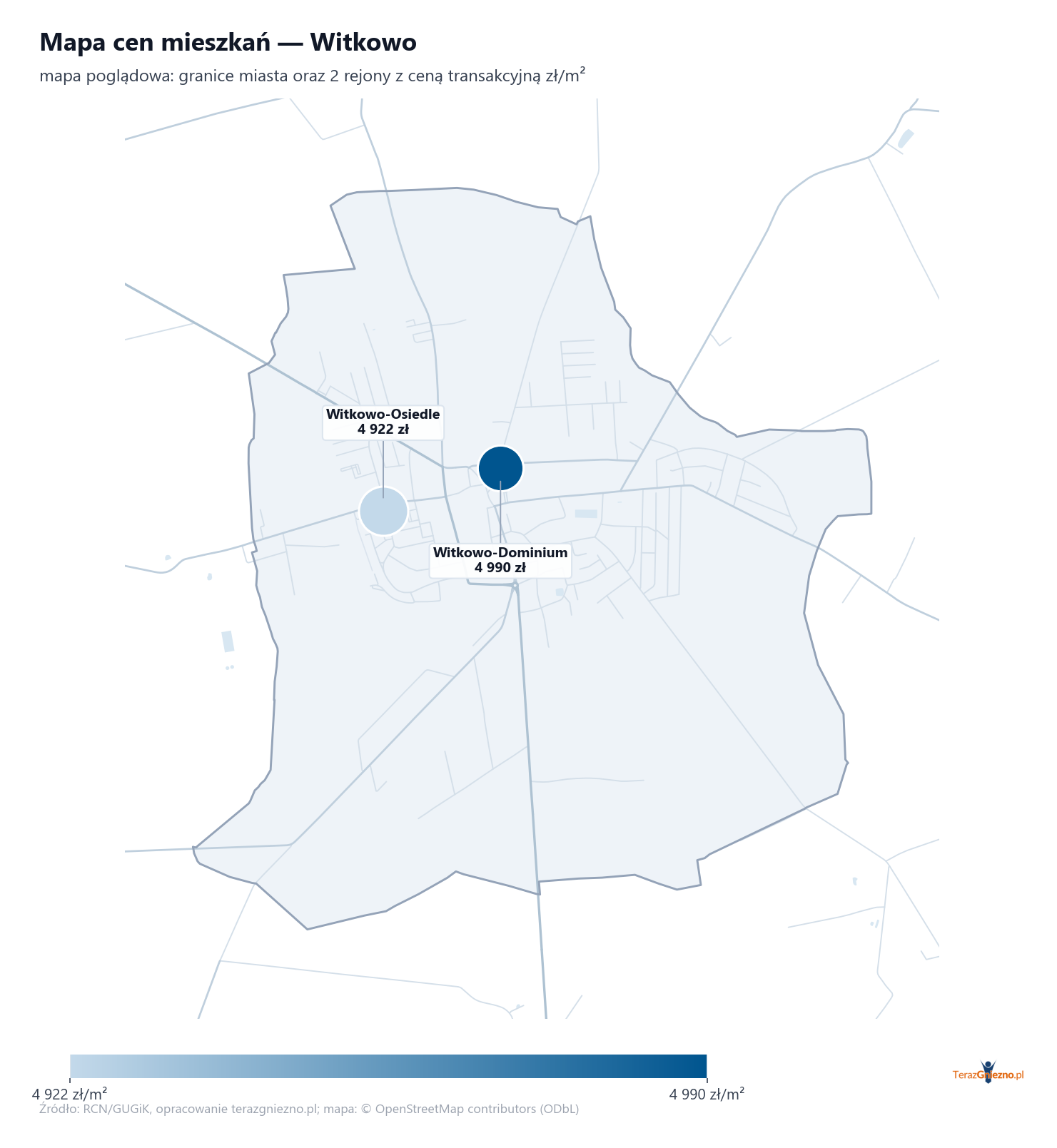 Mapa cen mieszkań - Witkowo