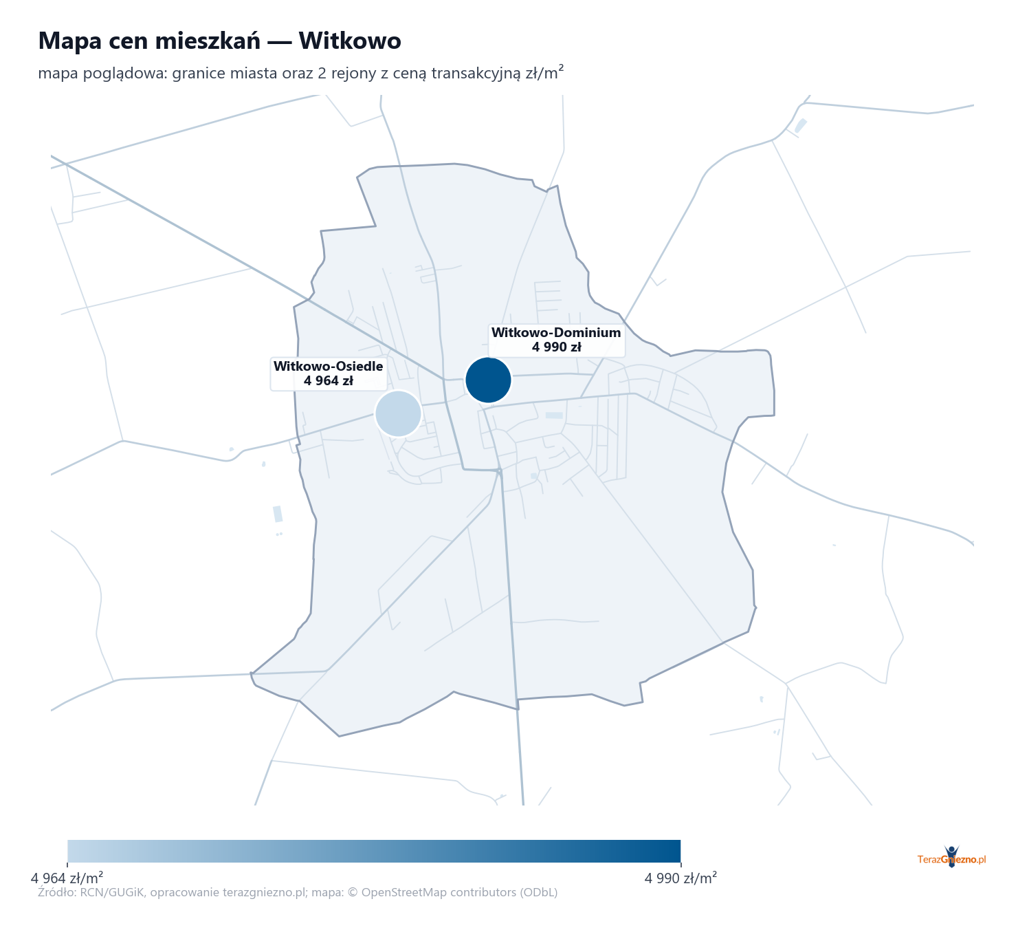 Mapa cen mieszkań - Witkowo