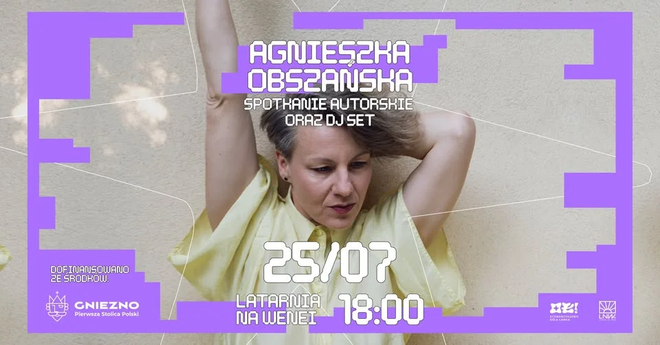 Grafika promocyjna wydarzenia Agnieszka Obszańska w Latarni: rozmowa i muzyka