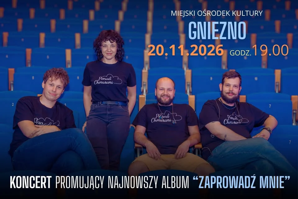 Grafika promocyjna wydarzenia Ponad Chmurami w Gnieźnie – koncert