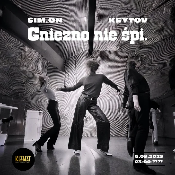 Obrazek przedstawia grafikę promocyjną wydarzenia Nocny maraton muzyczny w Klimat: Keytov i SIM.ON w Gnieźnie