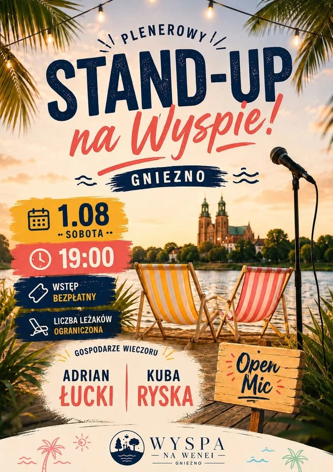 Grafika promocyjna wydarzenia GNIEZNO | STAND-UP NA WYSPIE w plenerze