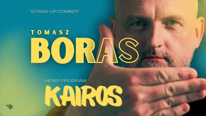 Grafika promocyjna wydarzenia TOMASZ BORAS w programie Kairos — stand-up w Gnieźnie