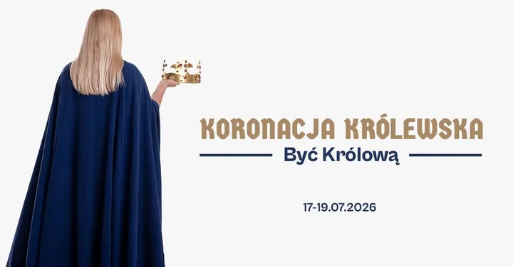 Grafika promocyjna wydarzenia Koronacja Królewska Gniezno 2026 — hasło „BYĆ KRÓLOWĄ” (17–19 lipca)