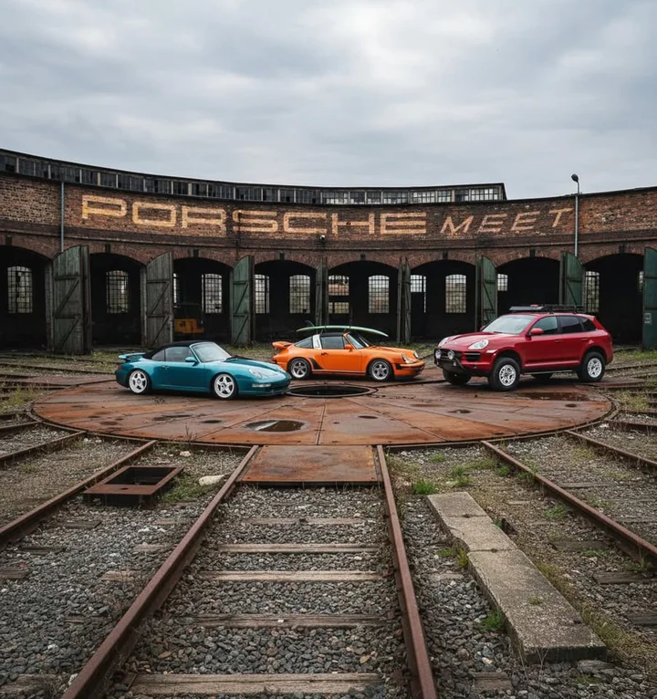 Grafika promocyjna wydarzenia PORSCHEmeet6 — zlot Porsche w Gnieźnie