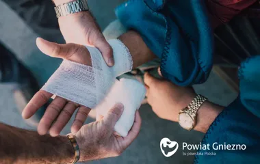 Grafika promocyjna wydarzenia Co zrobić, gdy pojawi się zagrożenie? Powiat zaprasza na szkolenie