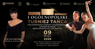 Grafika promocyjna wydarzenia Turniej Tańca Bank Spółdzielczy Gniezno Cup — Ogólnopolski turniej w Gnieźnie