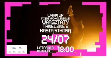 Grafika promocyjna wydarzenia WARM UP: Warsztaty taneczne z Kasią Sikorą – taniec w Gnieźnie