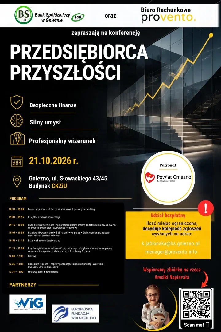 Bezpłatna konferencja dla przedsiębiorców w Gnieźnie. Liczba miejsc jest ograniczona