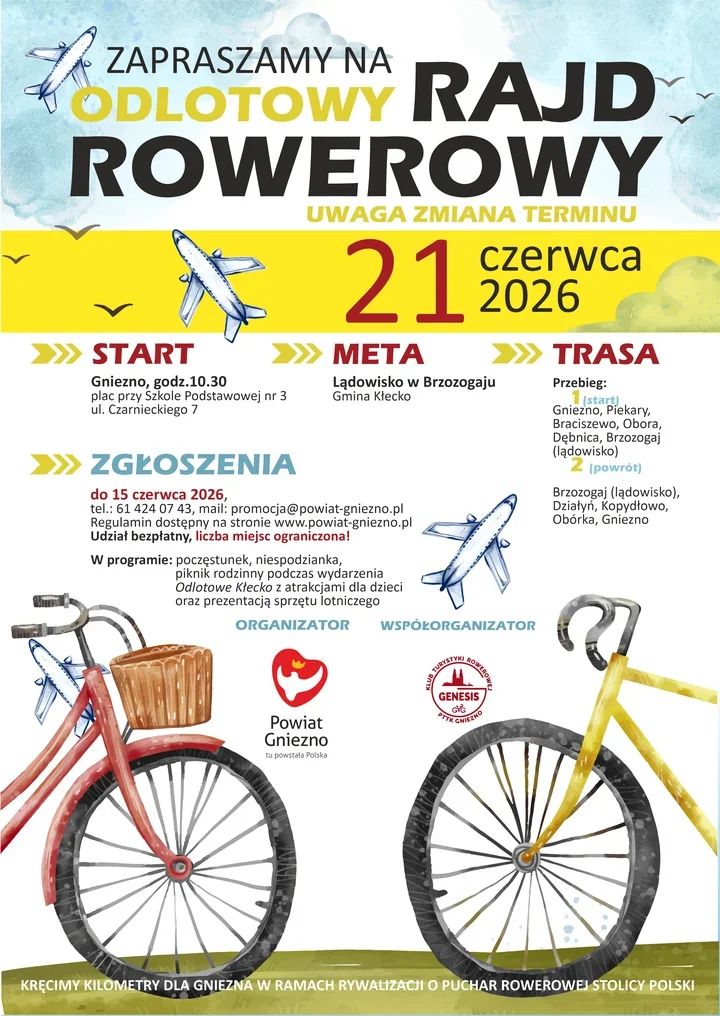 Odlotowy Rajd Rowerowy przesunięty. Organizator podał nowy termin