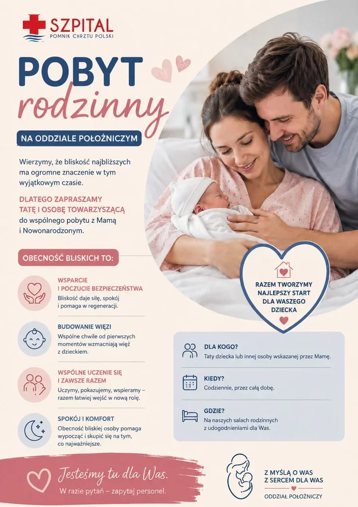 Na porodówce w Gnieźnie partner może zostać także po porodzie